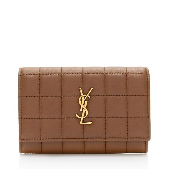 Saint Laurent Matelasse Calfskin Monogram Cassandre Small Wallet - Picture 1 of 9